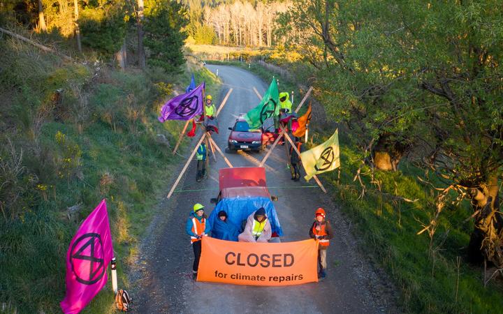 Extinction Rebellion protest at Bathurst's coal mine in Canterbury, 28 September.